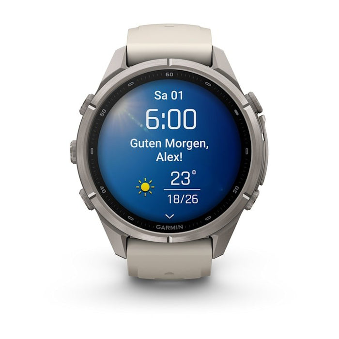 Garmin Fenix 9 Pro Titanio Con Correa De Silicona En Blanco Smartwatch 43mm