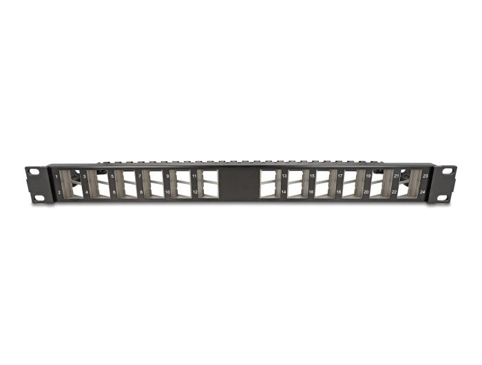Delock 19? Keystone Patchpanel 24 Port Gewinkelt Mit Entlastungsschiene Schwarz