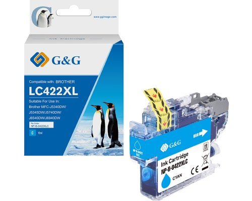 G&G Tinte Komp. M. Brother 422xl Lc422xlc Cyan 1500 Copias