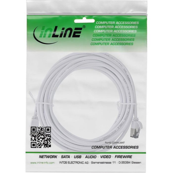 Inline® Cable De Red Slim, U/Ftp, Cat.8.1, Tpe Halogen-Free, Blanco 10m