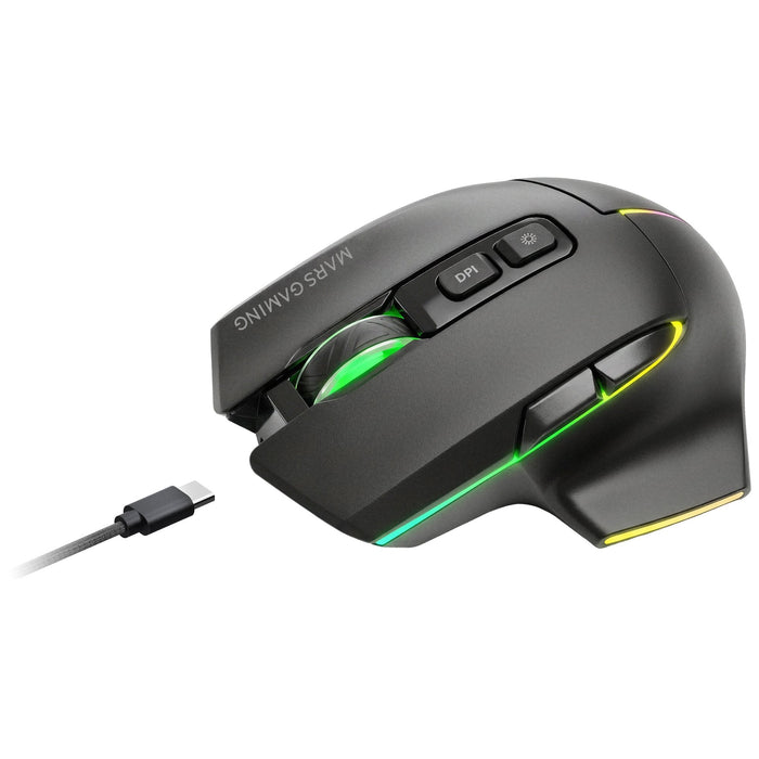 Mouse Mars Gaming Wireless Y Bluetooth Mmw-Vector Tri-Mode 2.4g Ghz Bt 5.4 Usb-C 7 Botones 12000 Dpi