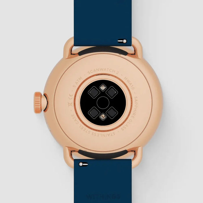 Withings Scanwatch 2 38mm Oro Rosa Azul Ekg, Blutsauerstoffgehalt, Schlafüberwachung