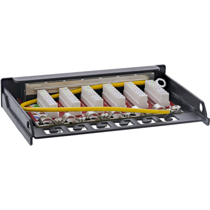 Inline® Patch Panel Cat.6a 0.5u 6-Port, For Table/Wall/Rail, With Dust Projoection, Negro