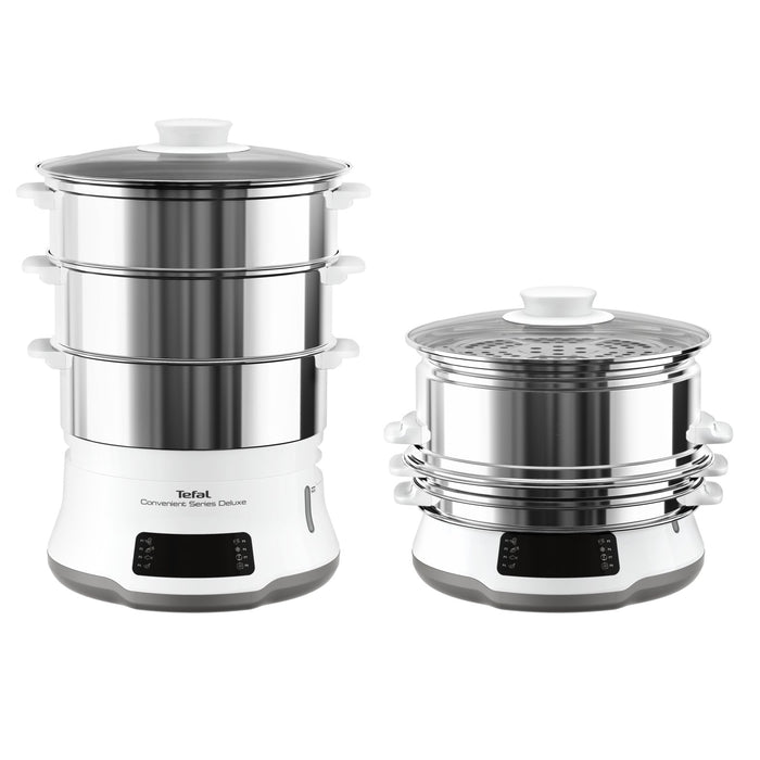 EAN 3045387247775 - Tefal Convenient Series Deluxe VC502D vaporizador 3 cesta(s) Encimera 900 W Acero inoxidable, Blanco imagen 5