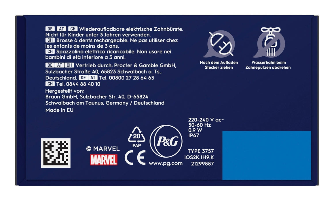 Oral-B Cepillo De Dientes 932820 / Io Kids Spiderman 6+ Mit Etui Negro