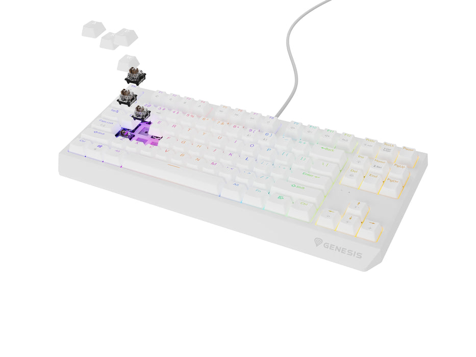 EAN 5901969443301 - GENESIS Thor 230 TKL teclado Juego USB + RF Wireless + Bluetooth QWERTY Blanco imagen 2