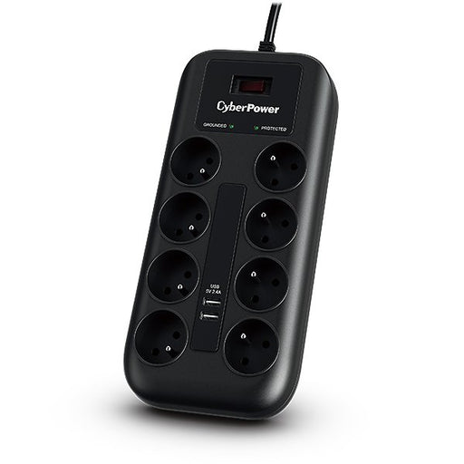 EAN 4712856275766 - CyberPower Tracer III P0820SUF0-FR limitador de tensión Negro 8 salidas AC 200 - 250 V 1,8 m imagen 1