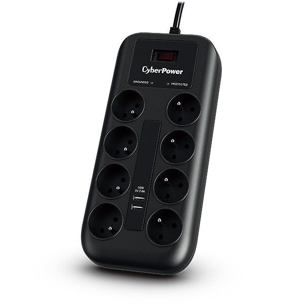 EAN 4712856275766 - CyberPower Tracer III P0820SUF0-FR limitador de tensión Negro 8 salidas AC 200 - 250 V 1,8 m imagen 1
