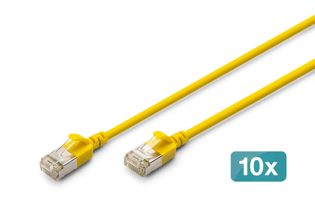 Digitus Cable De Red Cat 6a F/Ftp Slim 0,30m Amarillo 10 Unidades