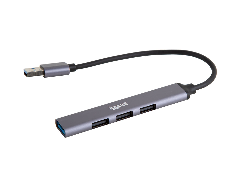 EAN 8435364318454 - iggual IGG318454 hub de interfaz USB 3.2 Gen 1 (3.1 Gen 1) Type-A 5000 Mbit/s Gris imagen 1
