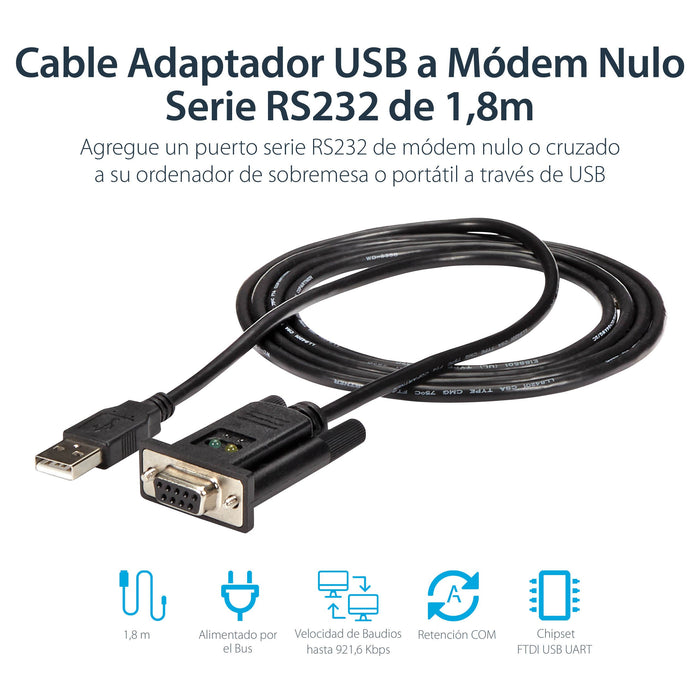 EAN 0065030846837 - StarTech.com ICUSB232FTN cable de serie Negro 1,7 m USB tipo A DB-9 imagen 6