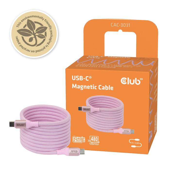 EAN 8719214473600 - CLUB3D CAC-3031 cable USB USB 2.0 2 m USB C Rosa imagen 7
