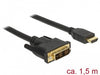 EAN 4043619855834 - DeLOCK 85583 adaptador de cable de vídeo 1,5 m DVI-D HDMI tipo A (Estándar) Negro imagen 1