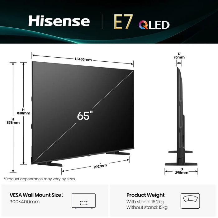 EAN 6942351418902 - Hisense 65E7Q 165,1 cm (65") 4K Ultra HD Smart TV Wifi Negro imagen 2