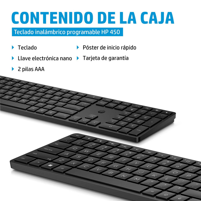 EAN 196188162651 - HP 450 BLK Programmable Wireless Keyboard teclado RF inalámbrica + USB Negro imagen 3