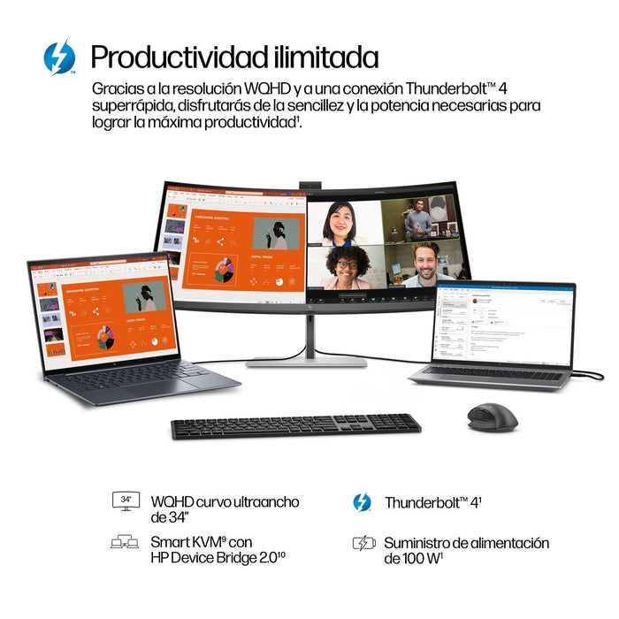 EAN 5715063476635 - HP Series 7 Pro 734pm pantalla para PC 86,4 cm (34") 3440 x 1440 Pixeles Wide Quad HD LCD Gris imagen 6