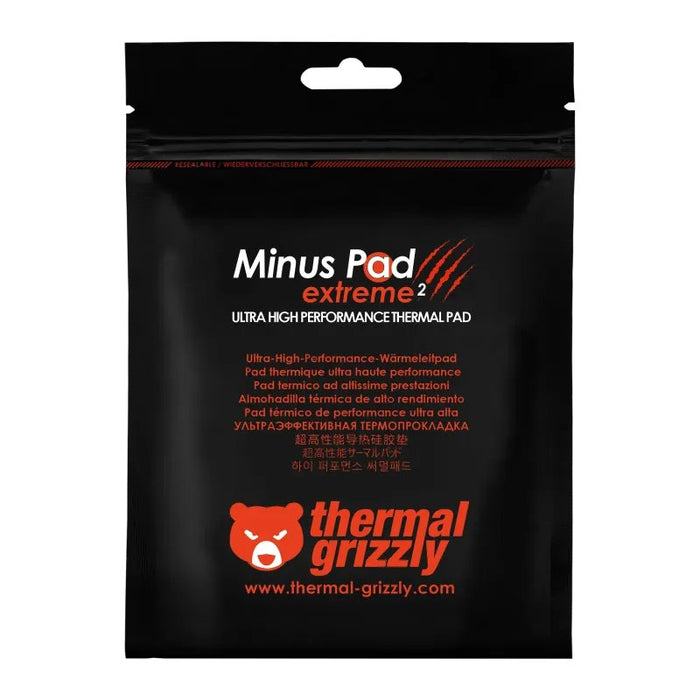 Thermal Grizzly Minus Pad Extreme 2 - 100x 100x 0,5 Mm, Almohadillas Térmicas Grises Tg-Mp-E2-100-100-05