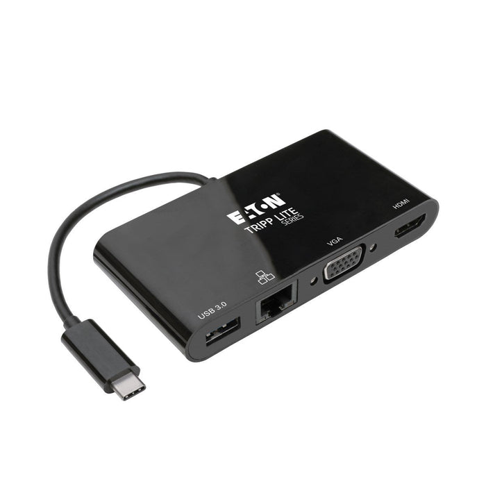 Eaton Tripp Lite Usb-C Multiport Adapter 4k Hdmi Vga Usb-A Gbe Hdcp Black