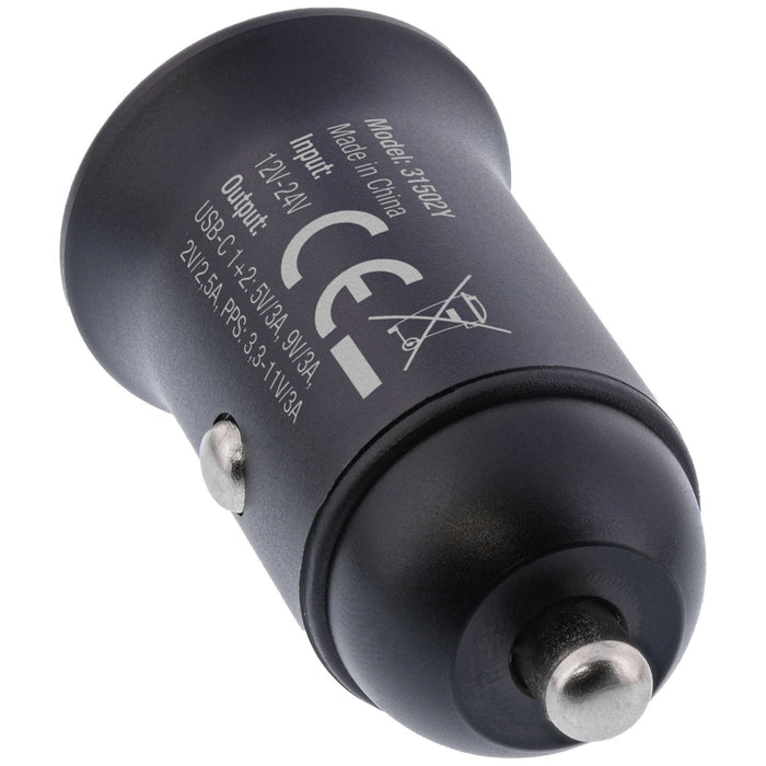 Inline® Usb Car Charger Power-Adapter Power Delivery, 2x Usb Type-C, Black