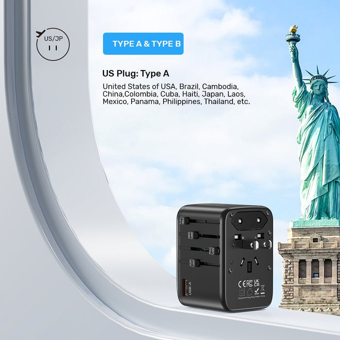 Unitek Ladowarka Podrózna Eu/Us/Uk/Aus Pd 65 W