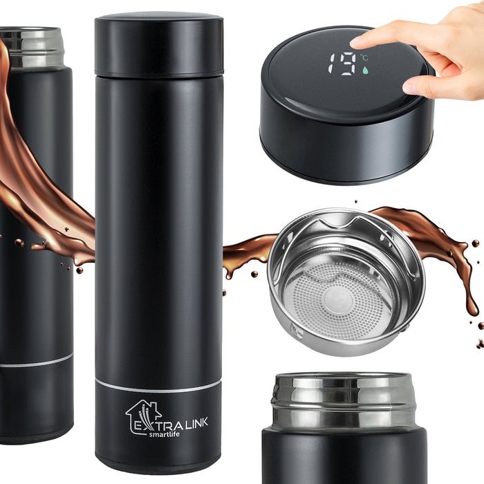 Extralink Mug-Smart500 Black Taza De Viaje 500 Ml Negro Acero Inoxidable