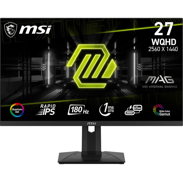Monitor Gaming  Msi Mag 274qrfde Qd E2 (27 Pulgadas), Negro, Wqhd, Rapid Ips, Hdr, Adaptive-Sync, Panel De 180hz 9s6-3cc29h-223