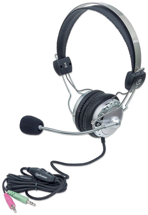 Manhattan 175517 Auricular Y Casco Diadema Gris Micro