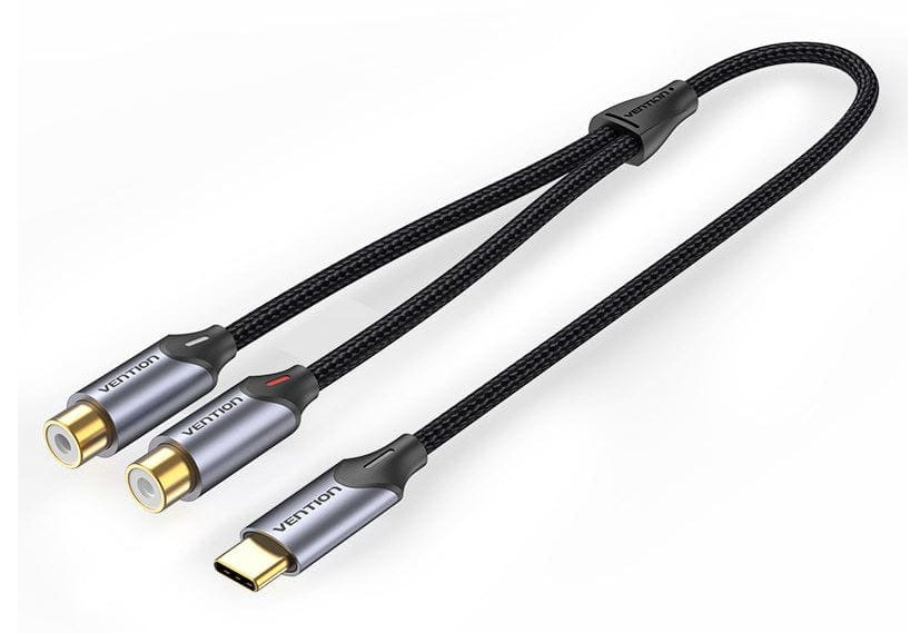EAN 6922794751583 - Vention BGVHD cable de audio 0,5 m 2 x RCA USB Tipo C Negro, Gris imagen 1