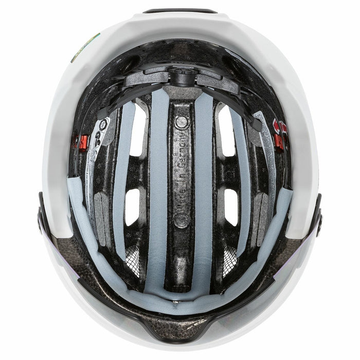 Casco De Ciclismo Uvex Finale Con Visera, Talla 56-61 Cm, Color Arena/Blanco Mate.