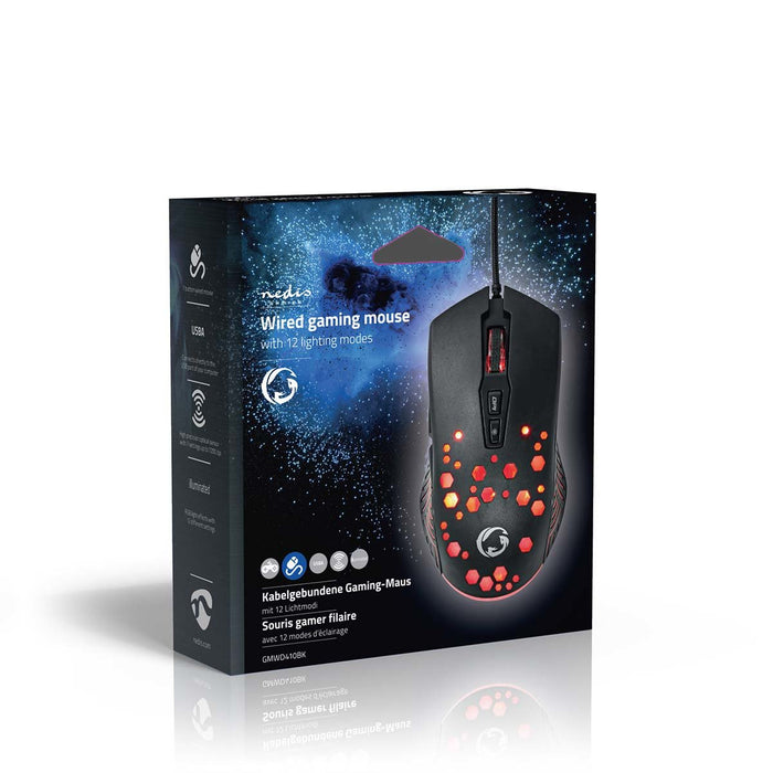 EAN 5412810411276 - Nedis GMWD410BK ratón Juego mano derecha USB tipo A Óptico 7200 DPI imagen 15