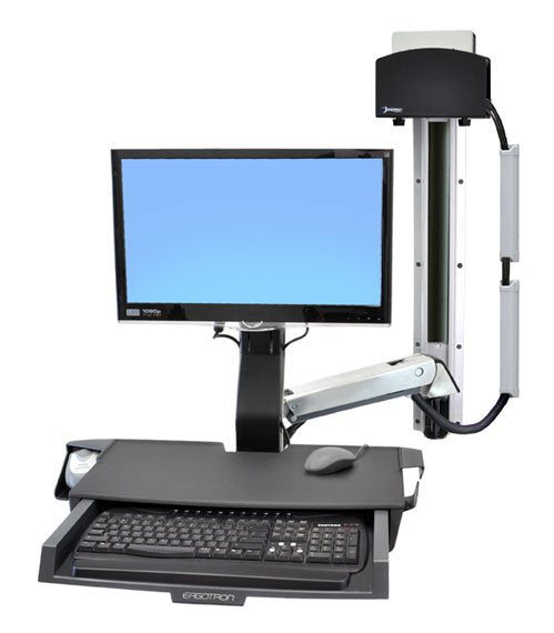 Ergotron Styleview Sit-Stand Combo Ablageflaechen-System Wandmontage Lcd Bis 61cm 24zoll 14,5kg.Mit Cpu Halter Klein
