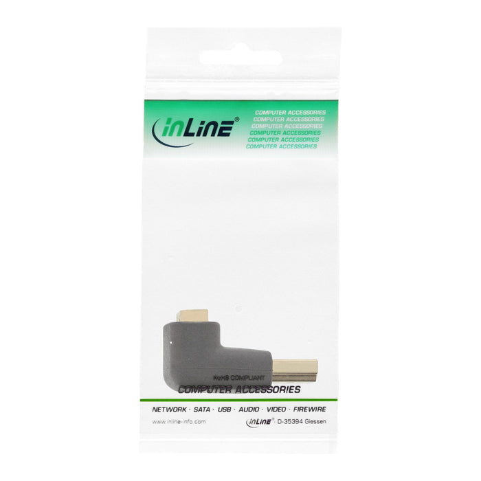 Adaptador Hdmi Inline, Macho/Hembra, En Ángulo Hacia Arriba, Contactos Dorados, Compatible Con 4k2k