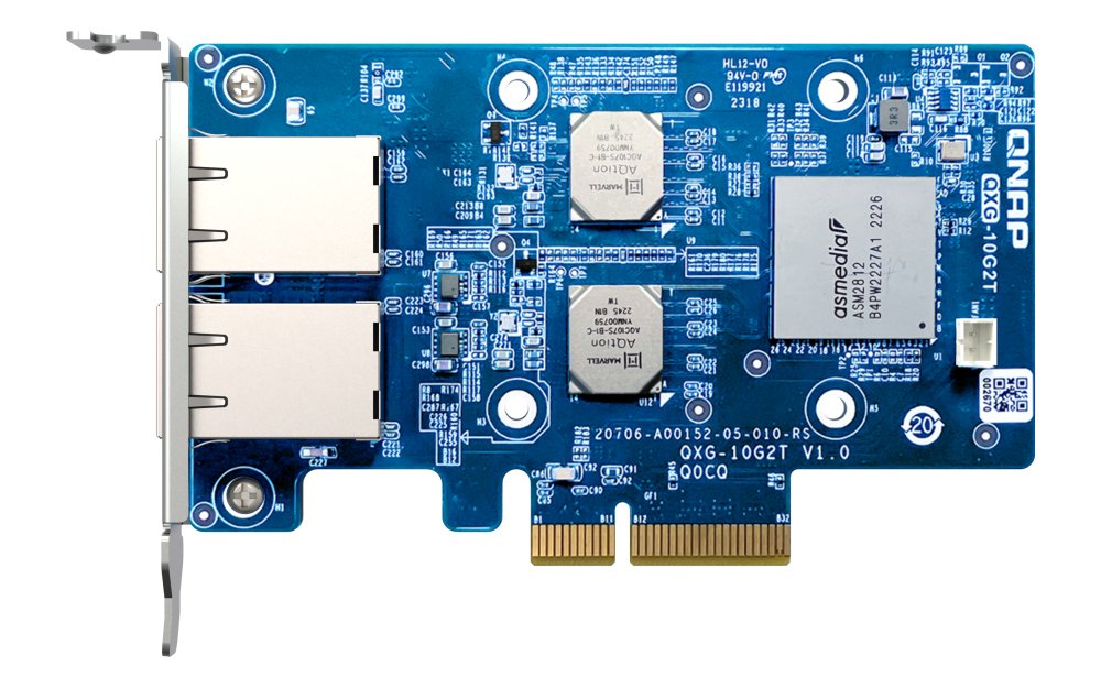 Qnap Qxg-10g2t Adaptador De Red Pcie3.0 X4 Perfil Bajo 100m/1g/2.5g/5g/10 Gigabit Ethernet X 2 Para Qnap Qgd-1600