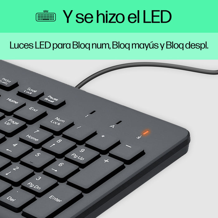 EAN 0196548244102 - HP 150 USB-A Wired Keyboard teclado Universal Negro imagen 7