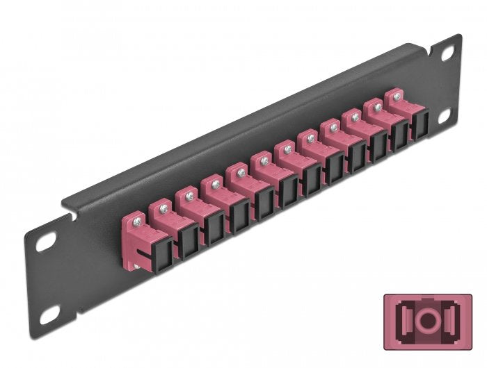 Delock 10 Lwl Patchpanel 12 Port Sc Simplex Violett 1 He Schwarz