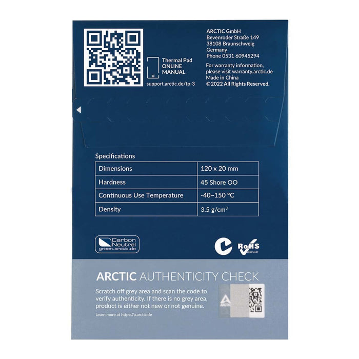 EAN 4895213704007 - ARCTIC TP-3 compuesto disipador de calor Parche térmico imagen 6