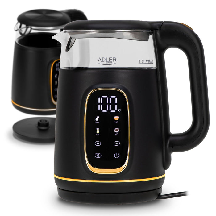 EAN 5905575907806 - Adler D 1305 BG tetera eléctrica 1,7 L 2200 W Negro, Transparente, Oro imagen 19