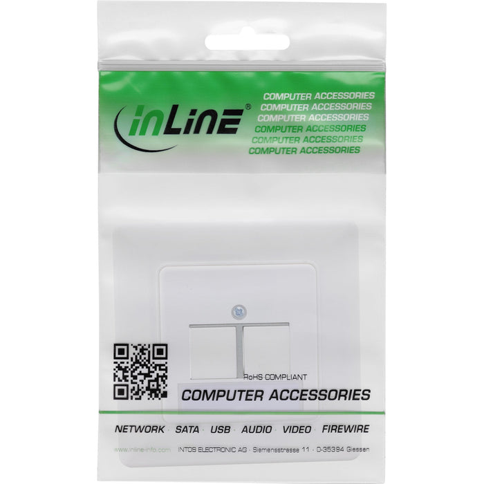Inline® Frame Set For 2x Rj45 Keystone Snap-In, Blanco Ral9010