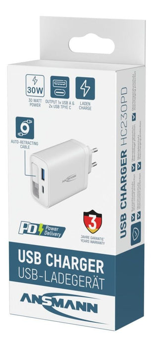 Ansmann Usb Charger 230pd 30w Usb-C Cable Usb-C Usb 30w