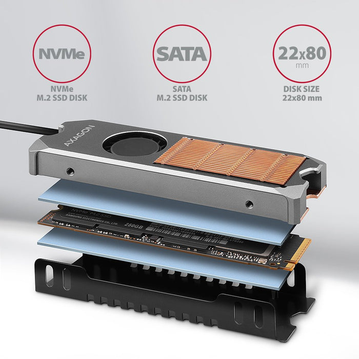 EAN 8595247906588 - Axagon CLR-M2FAN sistema de refrigeración para ordenador Unidad de estado sólido, M.2 NVMe SSD Disipador  imagen 4