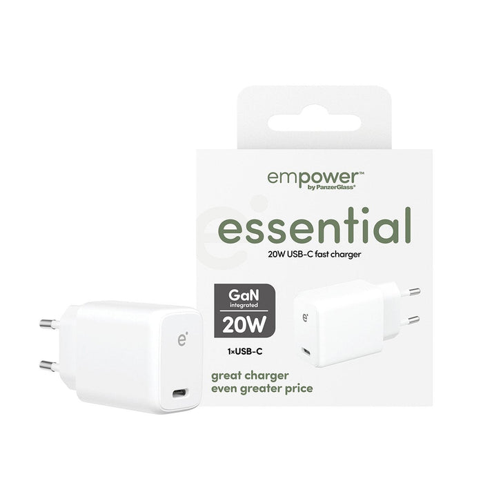 Empower By Panzerglass Essential 20w Charger Single Usb-C/ Eu Plug Silver Blanco