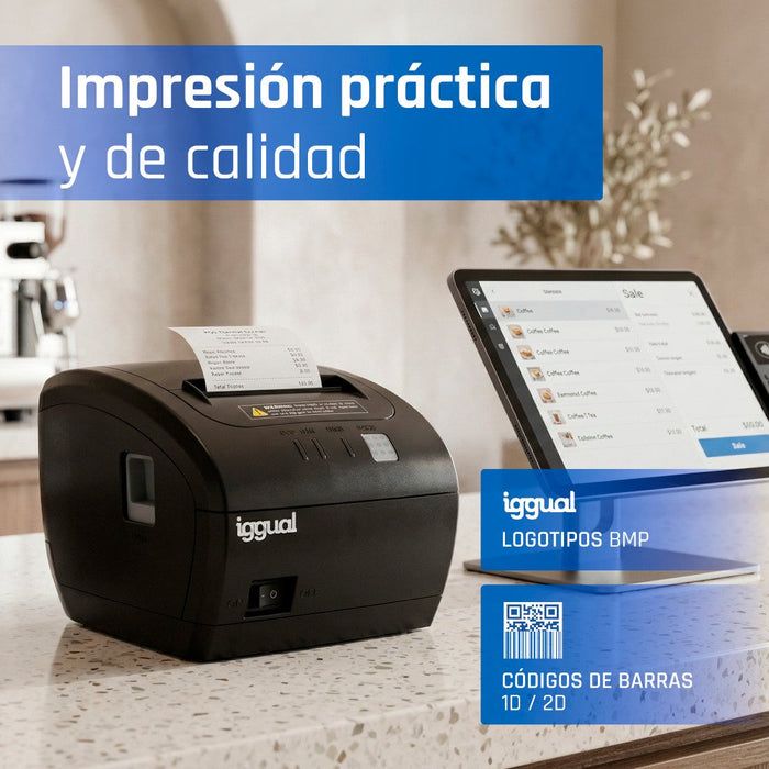 EAN 8435364319185 - iggual TP7001-1S 203 x 203 DPI Alámbrico Transferencia térmica Impresora de recibos imagen 5
