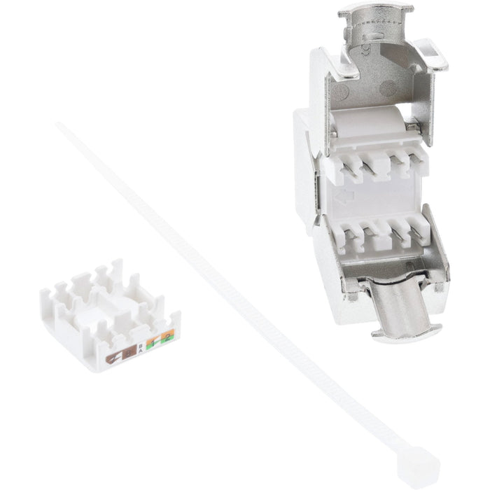 Inline Rj45 Keystone Jack Módulo Snap-In Cat.6a, Con Cubierta Antipolvo Roja