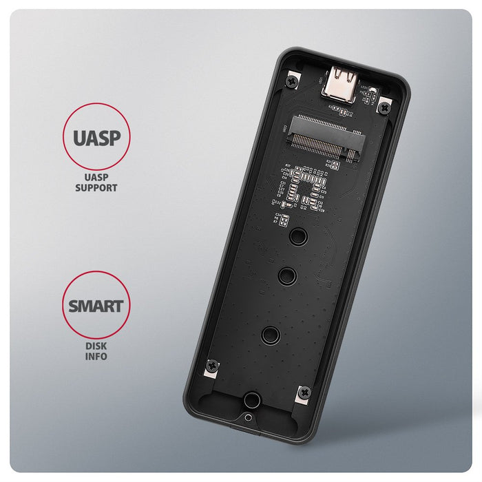 EAN 8595247908483 - Axagon EEM2-20G NVMe-SSD-Gehäuse USB-C 3.2 20 Gbps 2230 - 2280 - schwarz Caja externa para unidad de esta imagen 15