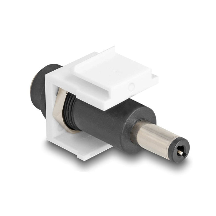 Delock 84175 Módulo Keystone Dc 5,5 X 2,1 Mm Hembra A Cc 5,5 X 2,5 Mm Macho Blanco