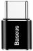 EAN 6953156263529 - Baseus ABMU24ABK cambiador de género para cable microUSB Type-C Negro, Plata imagen 1