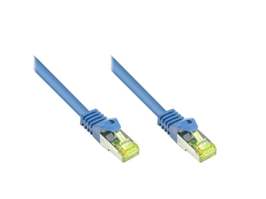 Goodconnections Rj45 Cable De Red Mit Cat. 7 Rohcable Und Rastnasenschutz (), S Ftp, Pimf, Halogenfrei, 500mhz, Ofc, Blau, 0,25m,