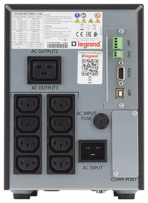 EAN 3414972083515 - Legrand Keor ASI SPE tower 3KVA sistema de alimentación ininterrumpida (UPS) Línea interactiva 2400 W 9 s imagen 4