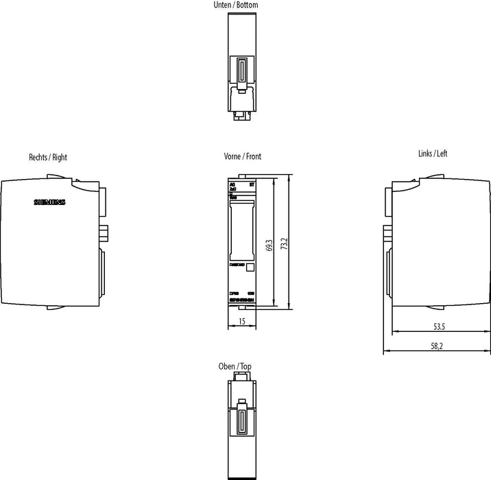 Siem 6es7135-6fb00-0ba1 Simatic Et 200sp Analoges Ausgangsmodul