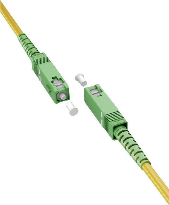 Cable De Fibra Óptica Para Router  3m -Ø3 Mm Amarillo Latiguillo Monomodo Ftth - 9/125 Os2 - Sc/Apc-Sc/Apc Simplex - Compatible
